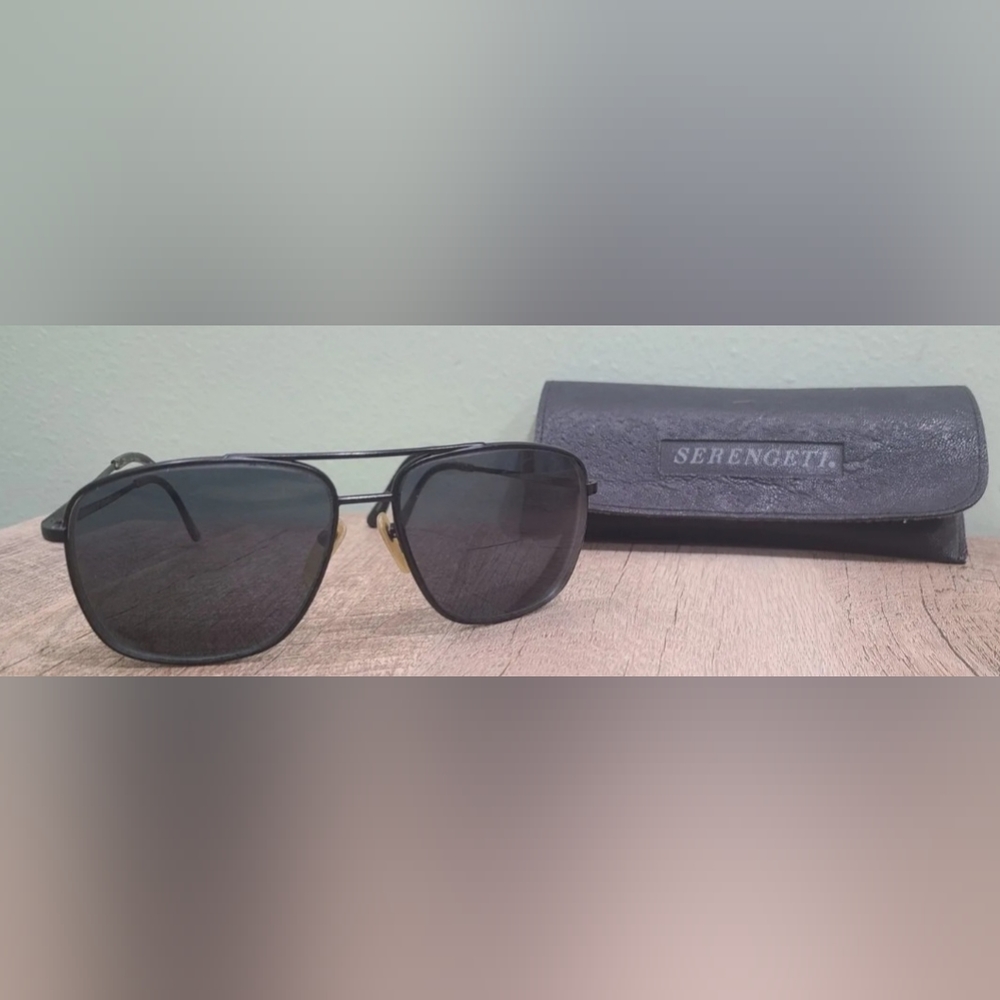 Vintage Corning Optics Serengheti Drivers 5241k Aviator Glasses With Case